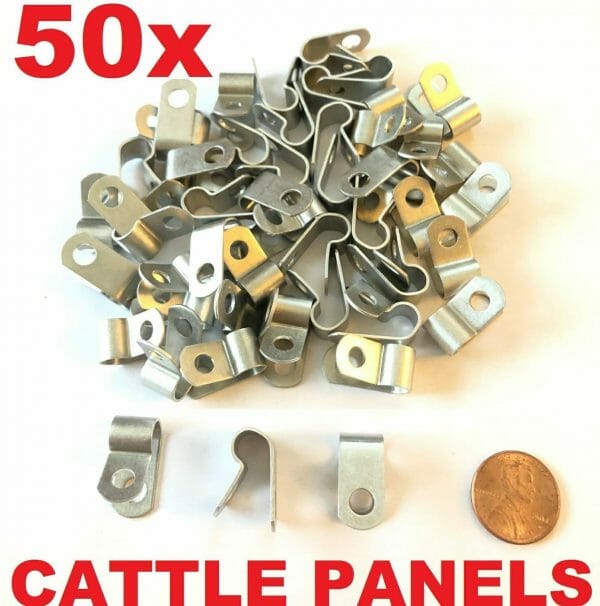 100% US Made Aluminum Fence Clamp Clips for Cattle Panel Fencing
